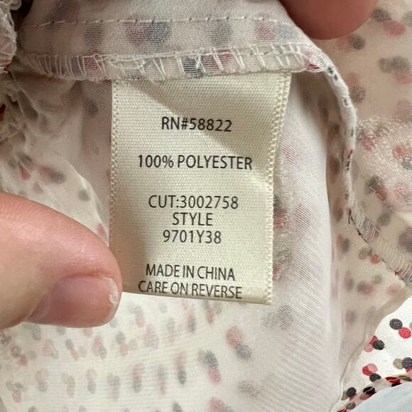 Max Studio Peplum Long Sleeve Dot Print Blouse Size S - Picture 8 of 8